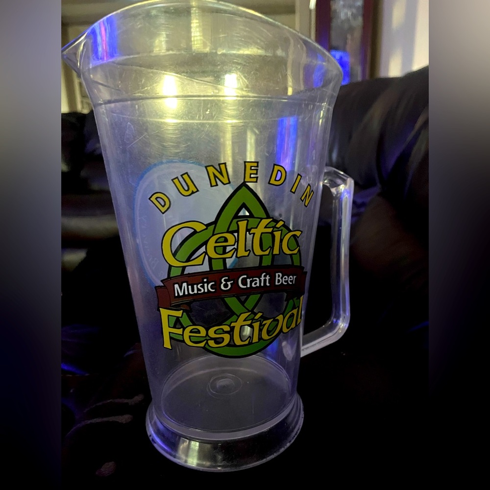 Celtic fest Highland Games Dunedin Brewery beer pitcher refillable plastic